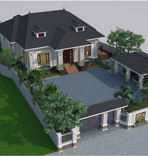 Biệt thự nhà vườn 1 tầng hiện đại
