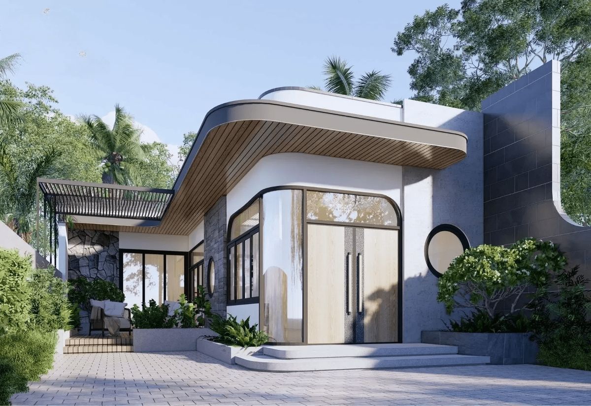 Mẫu nhà cấp 4 gác lửng 2